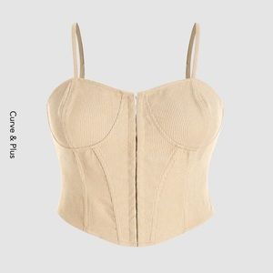 cider beige plus size corset top